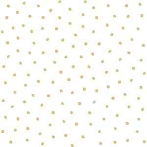 Bílá vliesová tapeta se zlatými puntíky 138937 rozměry 0,53 x 10,05 m