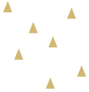 Bílá vliesová tapeta se zlatými trojúhelníky 138943, Little Bandits, Black & White, Esta
