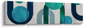 Obraz - Čáry a kruhové tvary (170x50 cm)