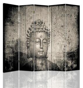Paraván Obrázek Buddhy v šedé barvě Velikost: 180 x 170 cm, Provedení: Klasický paraván