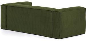 Zelená manšestrová dvoumístná pohovka Kave Home Blok 210 cm
