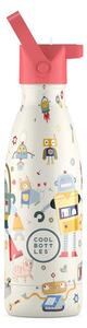 Dětská nerezová termoláhev COOL BOTTLES Kids Messy Robots, 350 ml