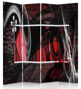 Paraván Červená expresivní abstrakce Velikost: 145 x 170 cm, Provedení: Klasický paraván