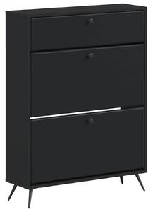 Skříň na obuv BREDA 78 x 24 x 103 cm Kompozitní dřevo Černá