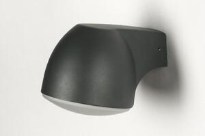Nástěnné černé venkovní LED svítidlo De Ville Plus (Kulaté venkovní nástěnné LED světlo, IP44)