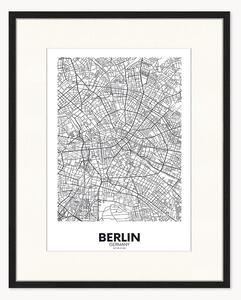 Zarámovaný plakát Map of Berlin
