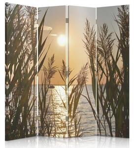 Paraván Západ slunce nad jezerem Velikost: 145 x 170 cm, Provedení: Klasický paraván