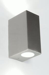 Nástěnné bodové venkovní LED svítidlo Detroit V Plus (Světlo na fasádu, nerezové, hranaté, 2x GU10, IP44)