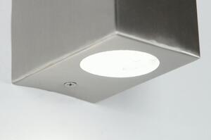 Nástěnné bodové venkovní LED svítidlo Detroit V Plus (Světlo na fasádu, nerezové, hranaté, 2x GU10, IP44)