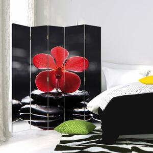 Paraván Zen s červenou orchidejí Rozměry: 110 x 170 cm, Provedení: Klasický paraván