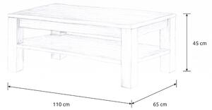 Wooded Konferenční stolek Chicago z masivu DUB 110x65x45cm