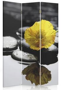 Paraván Zen se žlutým květem Velikost: 110 x 170 cm, Provedení: Klasický paraván