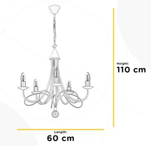 ONLI - Lustr na řetězu MILVIA 5xE14/6W/230V bronzová