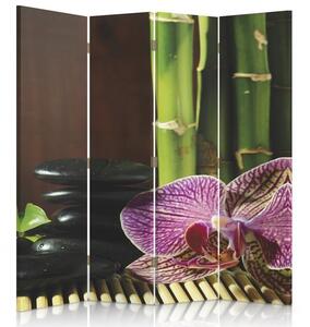 Paraván Zen s růžovou orchidejí Velikost: 145 x 170 cm, Provedení: Klasický paraván