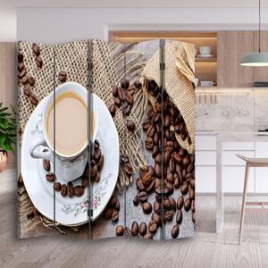Paraván Rozptýlená kávová zrna Rozměry: 110 x 170 cm, Provedení: Klasický paraván