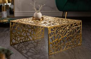 Moebel Living Zlatý kovový konferenční stolek Corrido 60 x 60 cm