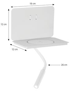 ONLI - LED Flexibilní lampička s policí WIK LED/6,5W/230V + LED/3W bílá