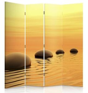 Paraván Sférické zenové kameny Velikost: 145 x 170 cm, Provedení: Klasický paraván