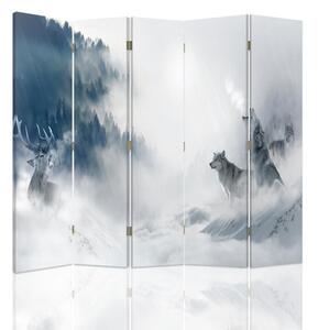 Paraván Zvířata v zimě Rozměry: 180 x 170 cm, Provedení: Klasický paraván