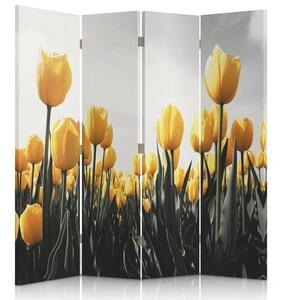Paraván Louka žlutých tulipánů Velikost: 145 x 170 cm, Provedení: Klasický paraván