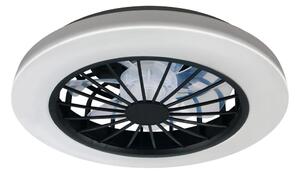 LED Stmívatelné stropní svítidlo s ventilátorem GHANA LED/24W/230V bílá/černá+DO