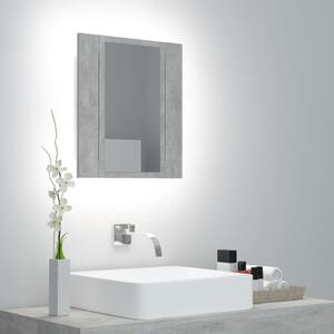 LED koupelnová skřínka se zrcadlem betonově šedá 40x12x45 cm