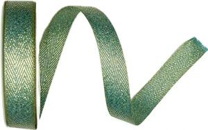 Vánoční stuha tkaná FISHBONE MINT tyrkysová 15mm x 3m (7,-Kč/m)