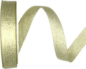 Vánoční stuha tkaná FISHBONE CREAM krémová 15mm x 3m (7,-Kč/m)