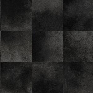 Vliesová tapeta, čtvercový vzor imitace černé kožešiny 347326, Luxury Skins, Origin