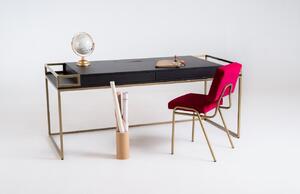 Nordic Design Černo zlatý lakovaný pracovní stůl Hugo 180 x 78 cm