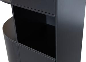 Hoorns Černá borovicová modulární knihovna Frederica 210 x 78 cm, levá
