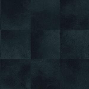 Tmavě modrá vliesová tapeta, čtvercový vzor imitace kožešiny 347800, Luxury Skins, Origin