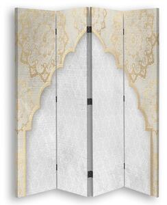 Paraván Orientální vzor ve zlaté barvě Rozměry: 145 x 170 cm, Provedení: Klasický paraván