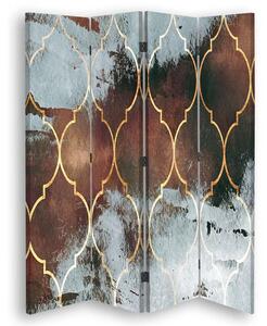 Paraván Marocký jetel v hnědé barvě Rozměry: 145 x 170 cm, Provedení: Klasický paraván