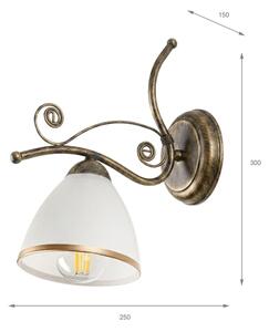 Nástěnná lampa RETRO II 1xE27/60W/230V zlatá patina