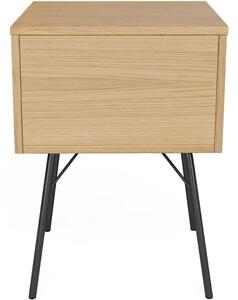 Dubový noční stolek Woodman Rayburn s černou podnoží 40 x 30 cm