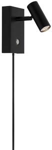 NORDLUX Nástěnné LED svítidlo s vypínačem OMARI, 3,2W, teplá bílá, černé 2112231003