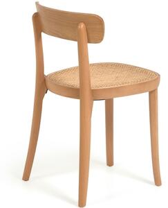 Jasanová jídelní židle Kave Home Romane s ratanovým výpletem