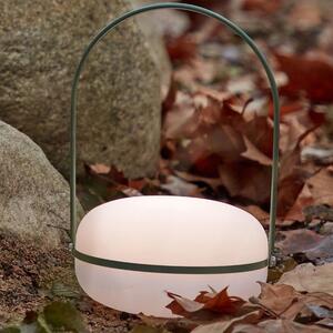 Bílo zelená plastová přenosná venkovní lampa Kave Home Tea