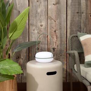 Bílo zelená plastová přenosná venkovní lampa Kave Home Tea