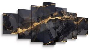 Obraz - Černo - zlatý dekor (210x100 cm)
