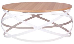 Dubový konferenční stolek s bílou podnoží Somcasa Dario 80 cm