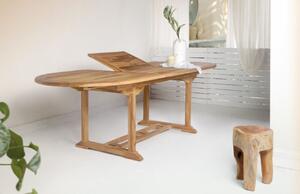 Nordic Living Teakový zahradní rozkládací jídelní stůl Mancala 180/240 x 90 cm
