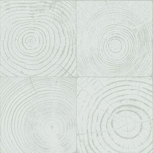Světle tyrkysová vliesová tapeta, imitace dřeva s letokruhy 347545, Matières - Wood, Origin