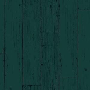Zeleno-černá vliesová tapeta imitace dřeva, palubek 347536, Matières - Wood, Origin