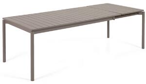 Matně hnědý kovový zahradní rozkládací stůl Kave Home Zaltana 180/240 x 100 cm