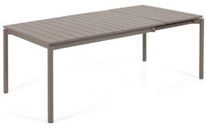 Matně hnědý kovový zahradní rozkládací stůl Kave Home Zaltana 140/200 x 90 cm