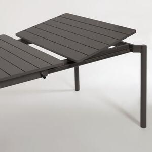 Matně černý kovový zahradní rozkládací stůl Kave Home Zaltana 180/240 x 100 cm