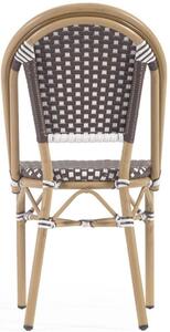 Hnědo bílá zahradní židle z umělého ratanu Kave Home Marilyn