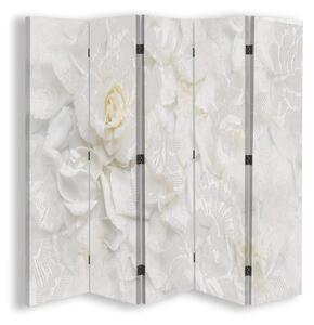 Paraván Bílé květy Velikost: 180 x 170 cm, Provedení: Klasický paraván